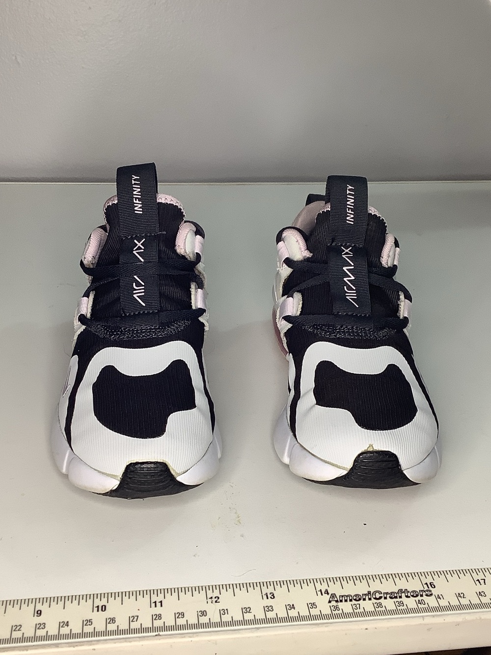 Nike Air Max Infinity Kids Dark Grey Lilac and Black Good Condition Size 4Y